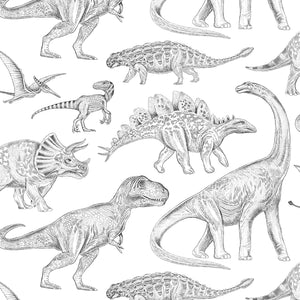 Papel de Parede Dinosaurs – White – Pastelowe Love – imagem 1