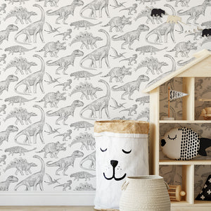 Papel de Parede Dinosaurs – White – Pastelowe Love – imagem 2