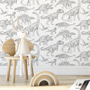 Papel de Parede Dinosaurs – White – Pastelowe Love – imagem 3