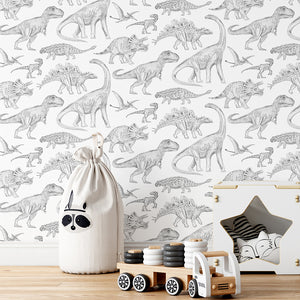 Papel de Parede Dinosaurs – White – Pastelowe Love – imagem 4