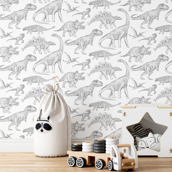 Papel de Parede Dinosaurs – White – Pastelowe Love – imagem 4
