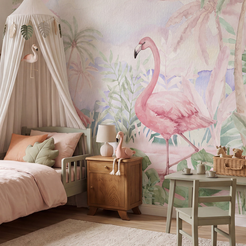 Mural Flamingos – Pastelowe Love – imagem 1