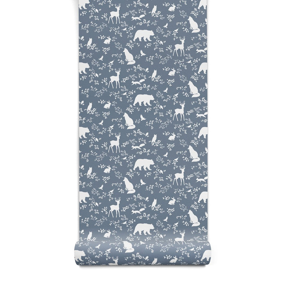 Papel de Parede Forest Animals – Blue – Pastelowe Love – imagem 1