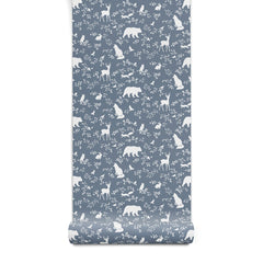 Papel de Parede Forest Animals – Blue – Pastelowe Love – imagem 1