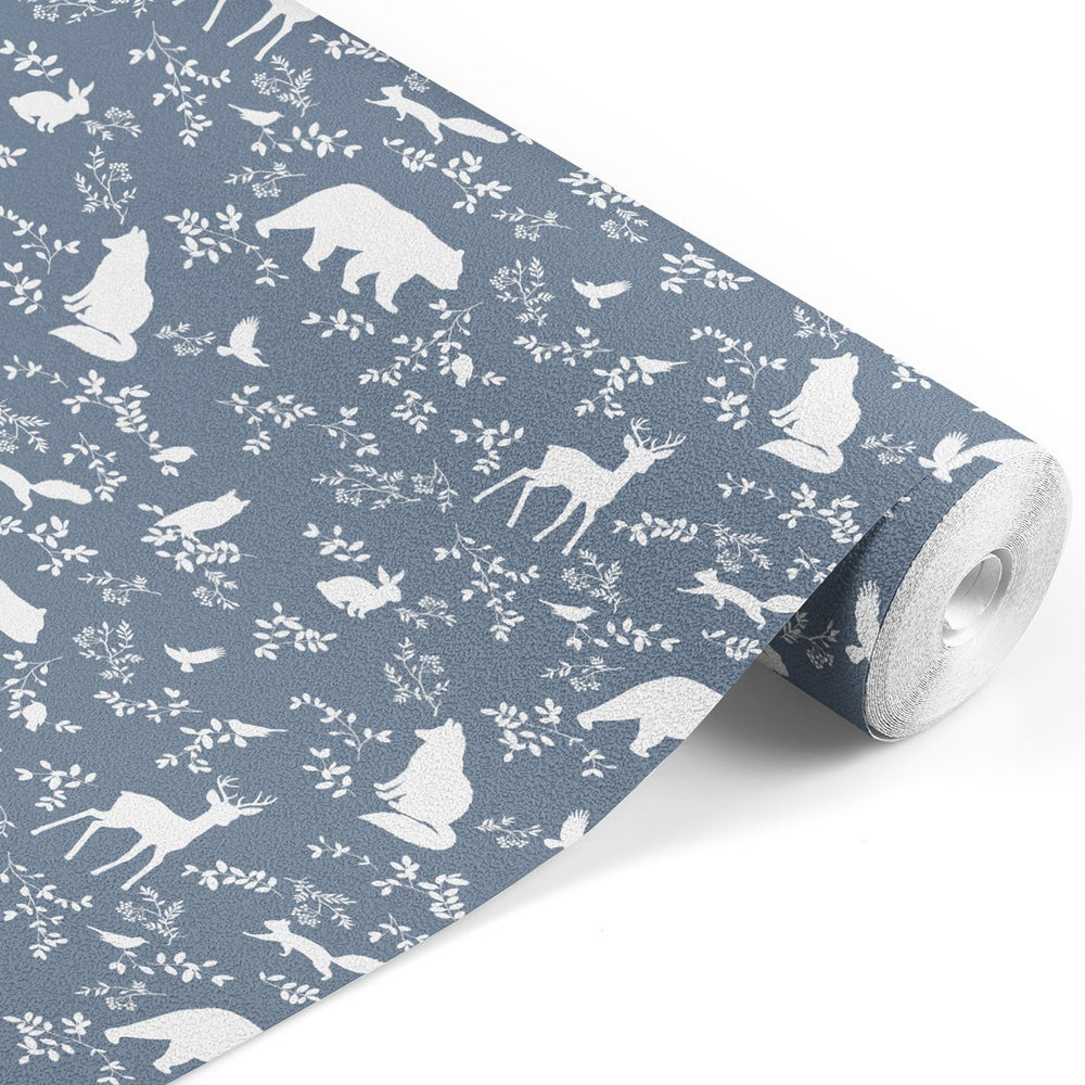 Papel de Parede Forest Animals – Blue – Pastelowe Love – imagem 1
