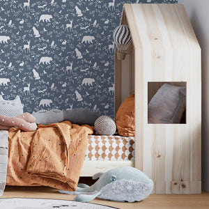 Papel de Parede Forest Animals – Blue – Pastelowe Love – imagem 3
