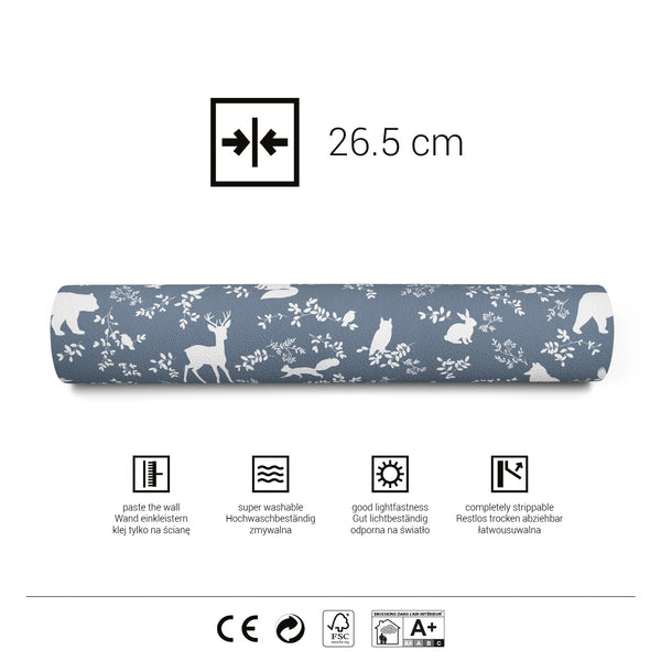 Papel de Parede Forest Animals – Blue – Pastelowe Love – imagem 6