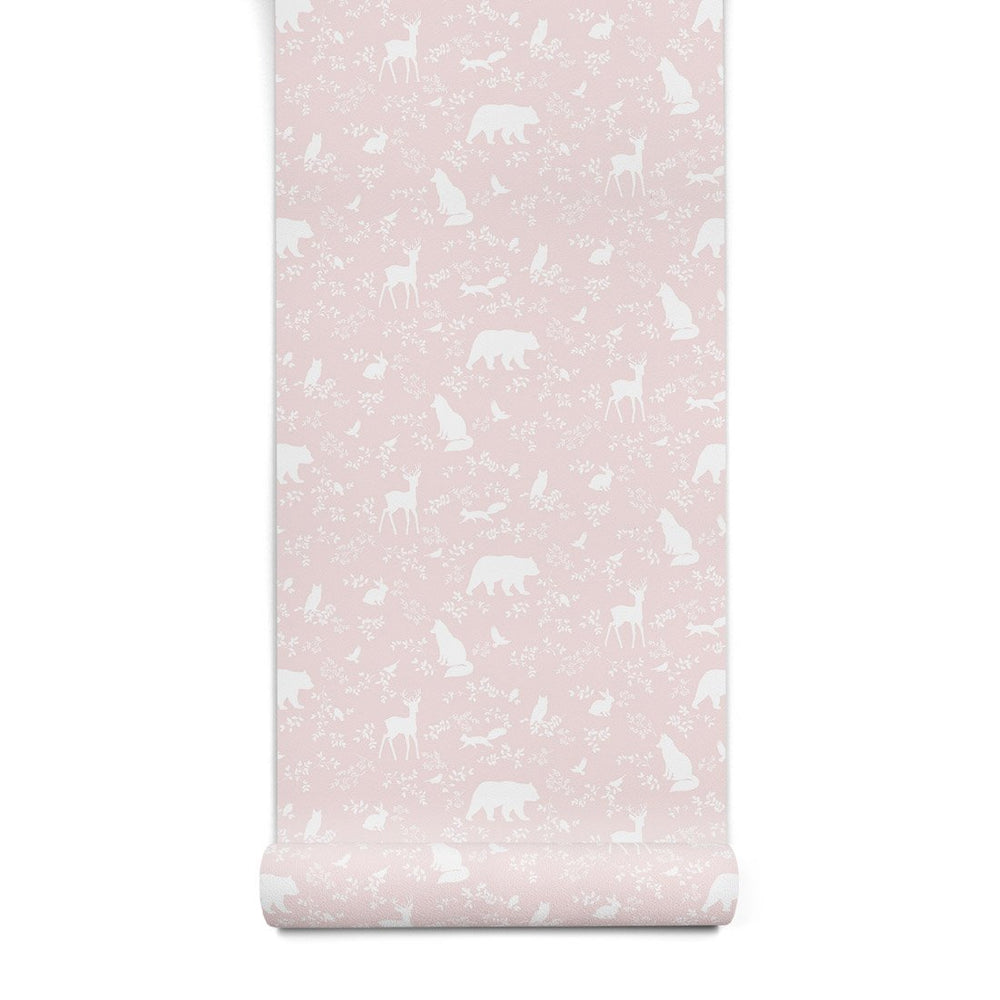Papel de Parede Forest Animals Pink – Pastelowe Love – imagem 1