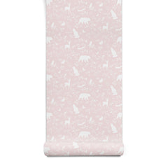 Papel de Parede Forest Animals Pink – Pastelowe Love – imagem 1
