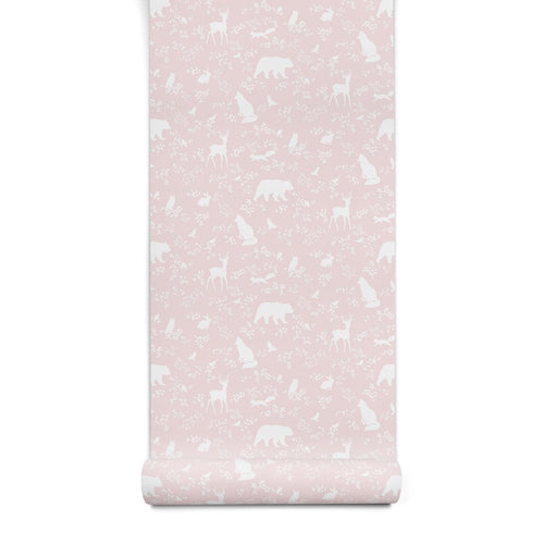 Papel de Parede Forest Animals Pink – Pastelowe Love – imagem 1