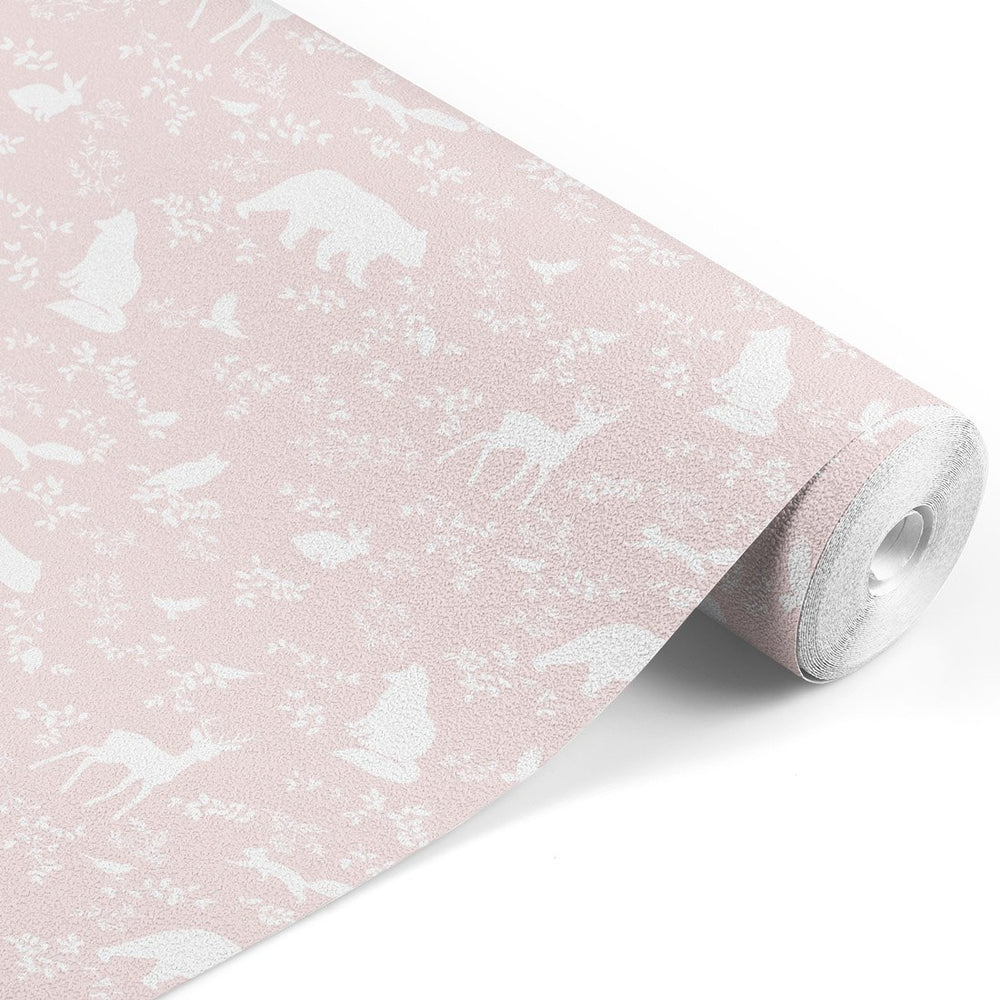 Papel de Parede Forest Animals Pink – Pastelowe Love – imagem 1