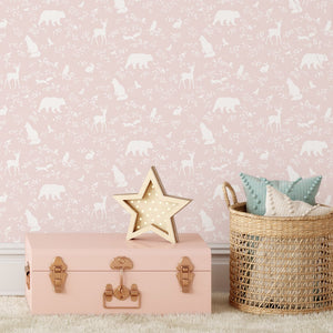 Papel de Parede Forest Animals Pink – Pastelowe Love – imagem 3