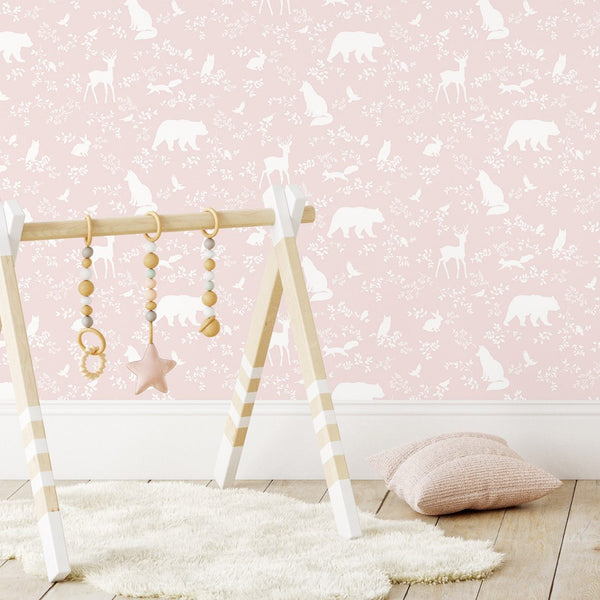 Papel de Parede Forest Animals Pink – Pastelowe Love – imagem 4