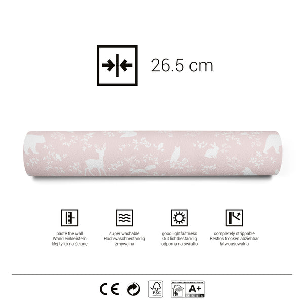 Papel de Parede Forest Animals Pink – Pastelowe Love – imagem 6