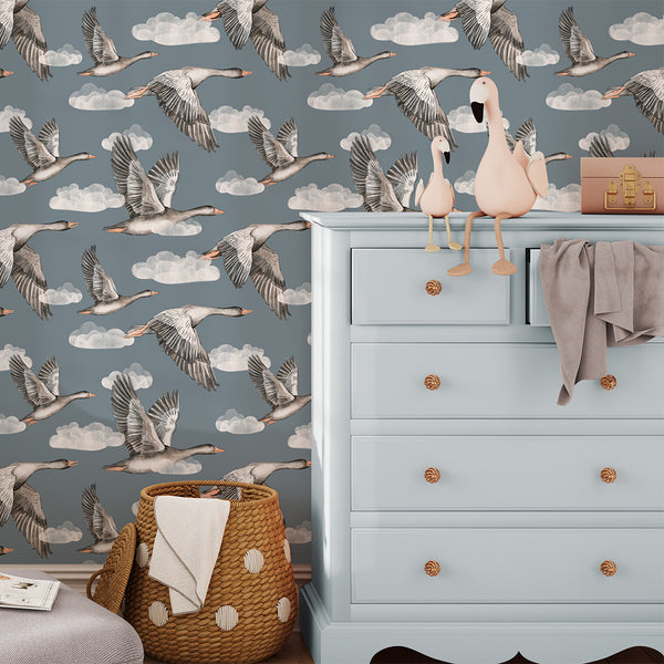 Papel de Parede Geese – Blue – Pastelowe Love – imagem 2