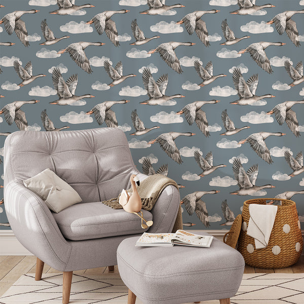 Papel de Parede Geese – Blue – Pastelowe Love – imagem 10