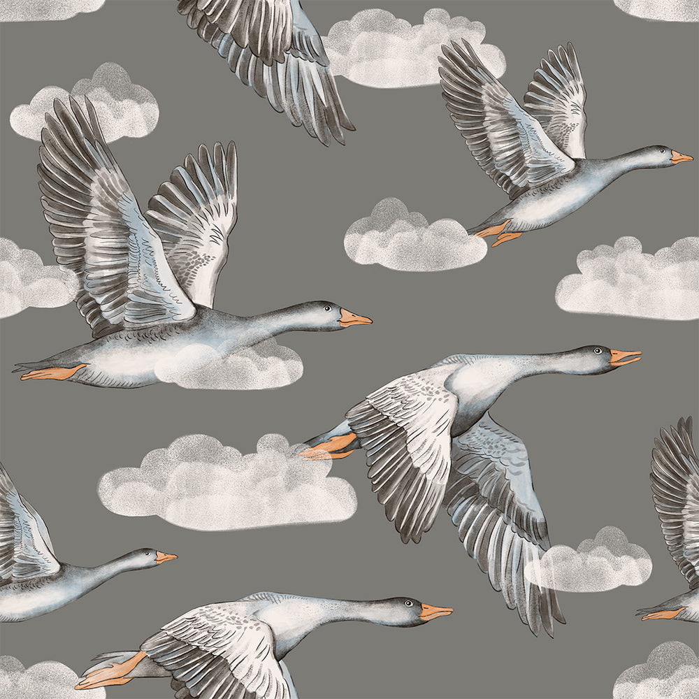 Papel de Parede Geese – Grey – Pastelowe Love – imagem 1