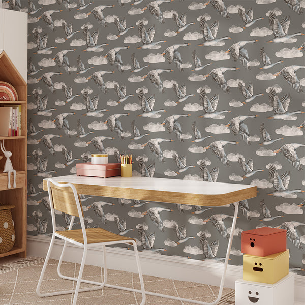 Papel de Parede Geese – Grey – Pastelowe Love – imagem 3