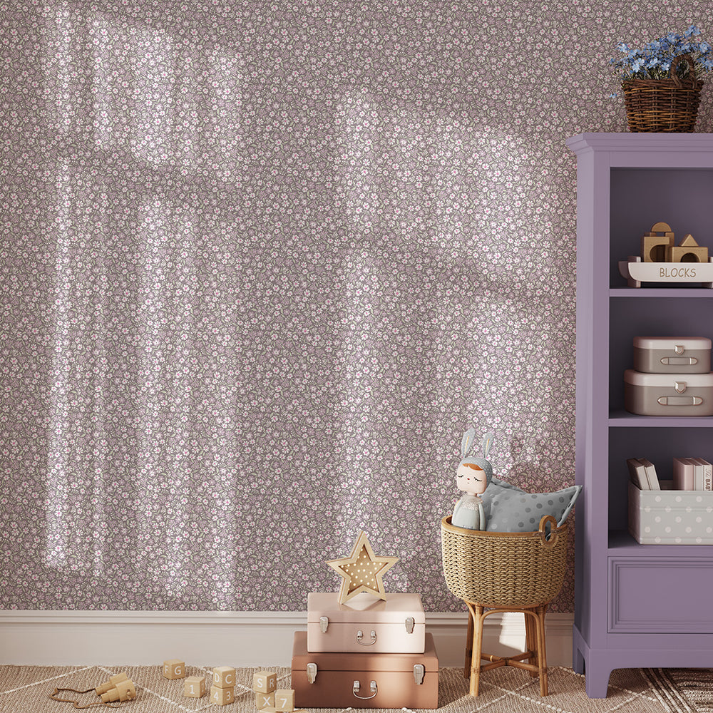Papel de Parede Mini Daisy – Plum – Pastelowe Love – imagem 1