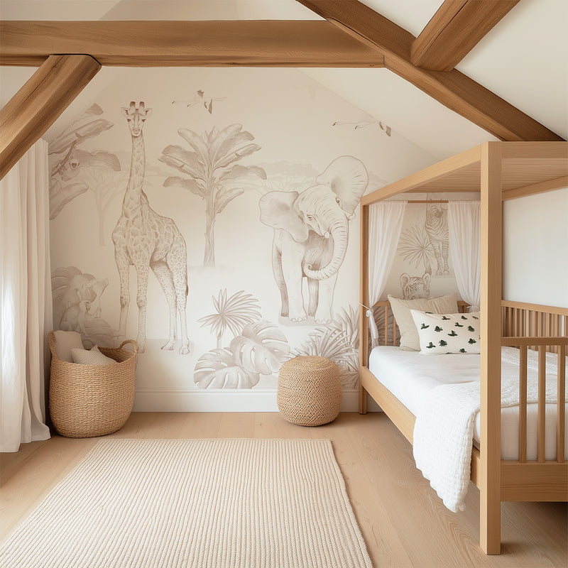 Mural Safari Sepia – Pastelowe Love – imagem 1