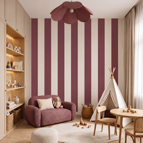 Mural Strips Burgundy – Large – Pastelowe Love – imagem 1