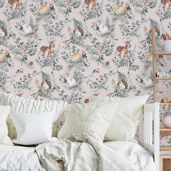 Papel de Parede Woodland – Pink – Pastelowe Love – imagem 4