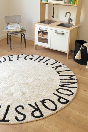 WASHABLE RUG ABC NATURAL BLACK – Lorena Canals