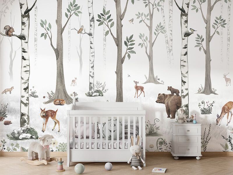 Mural Floresta Branca – Kikki Belle
