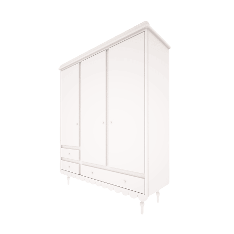 Roupeiro Babushka de três portas Wood Luck Design — Branco, imagem 1