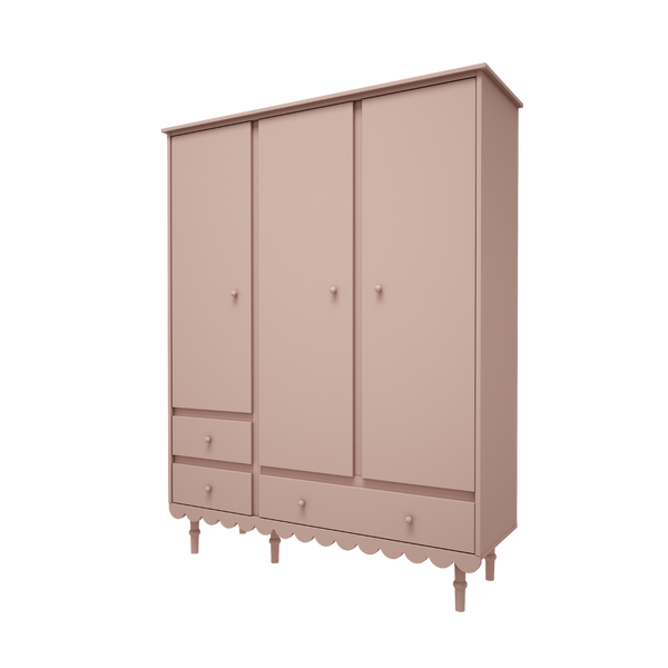 Roupeiro Babushka de três portas Wood Luck Design — Rosa, imagem 1