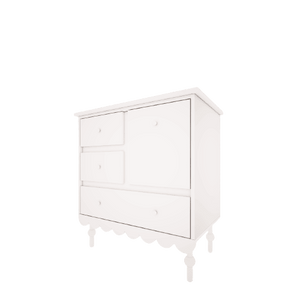 Cómoda Babushka baixa Wood Luck Design — Branco, imagem 1