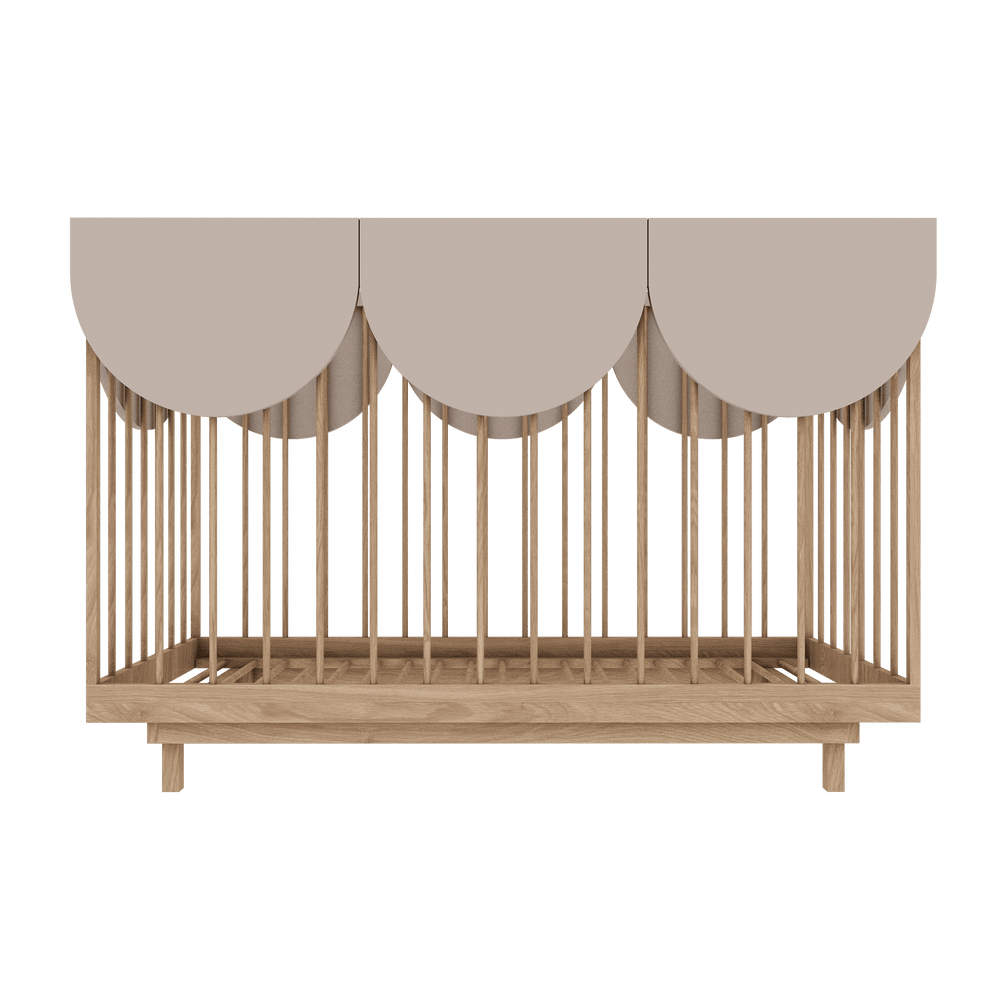 Berço evolutivo Bloom 70 × 140 cm — Wood Luck Design — ambiente