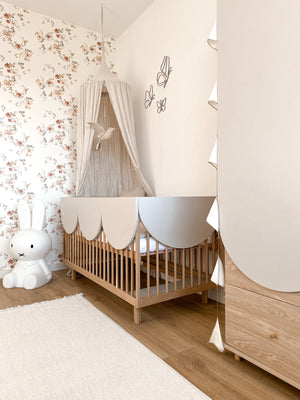 Berço evolutivo Bloom 70 × 140 cm — Wood Luck Design — ambiente