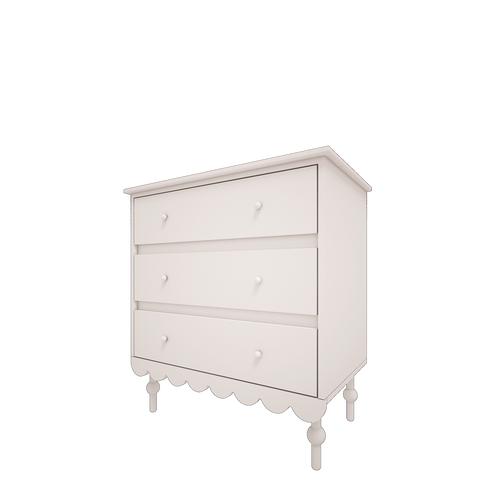 Cómoda Babushka de três gavetas Wood Luck Design — Branco, imagem 1