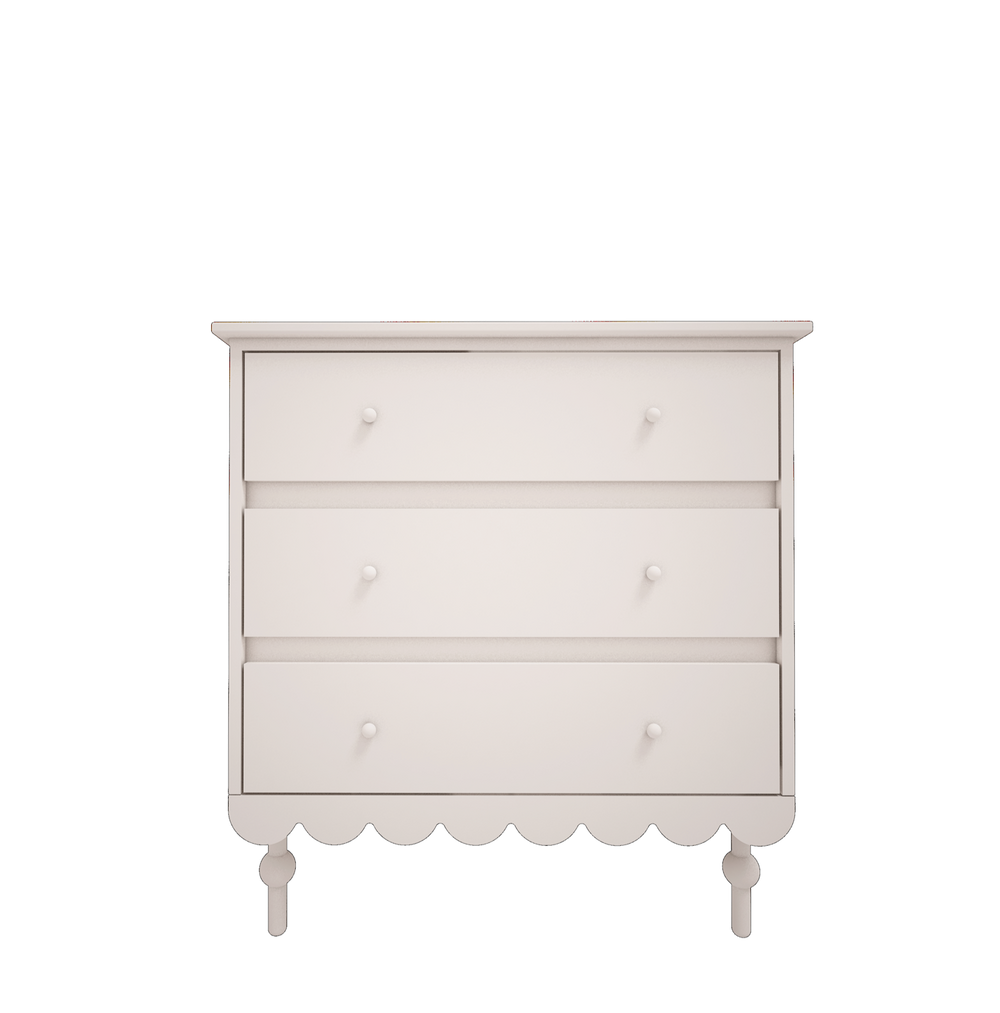 Cómoda Babushka de três gavetas Wood Luck Design — Branco, imagem 1