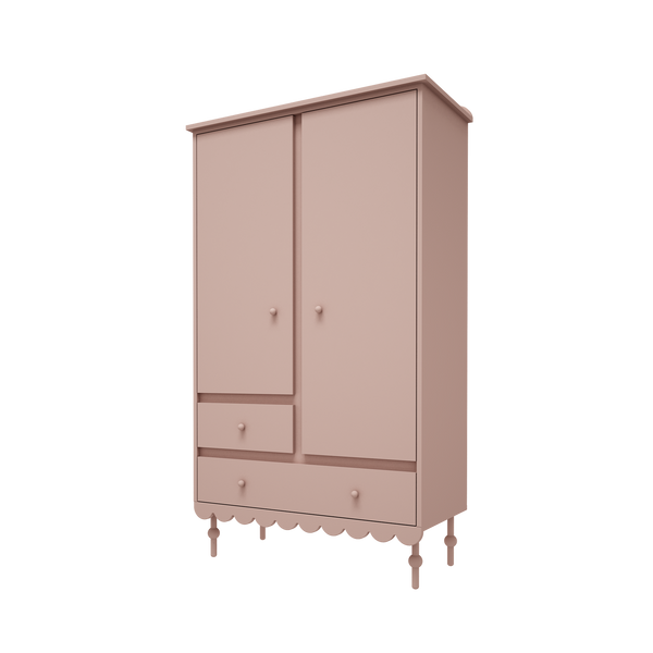 Roupeiro Babushka de duas portas Wood Luck Design — Rosa, imagem 1