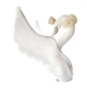 Linen Swan with lace cream 1