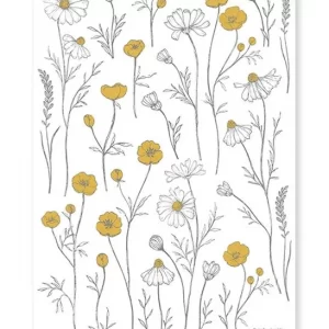 Stickers de parede flores amarelas e camomilas