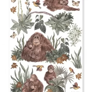Stickers de parede familia de orangotangos
