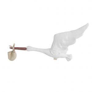 White linen stork with bag