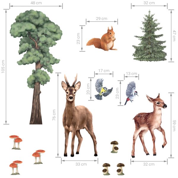 Stickers de Parede - Forest Animals II