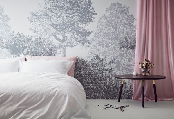 Hua Trees Mural Wallpaper Grey