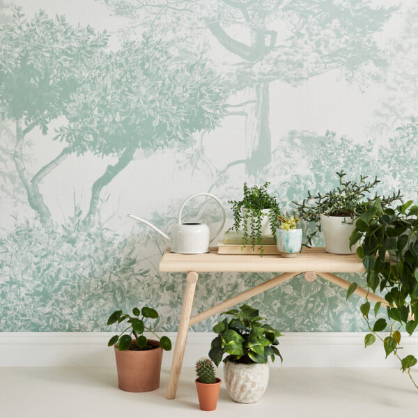 Hua Trees Mural Wallpaper Dusty Green