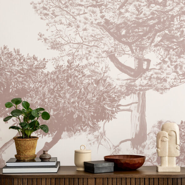 Hua Trees Mural Wallpaper Brown