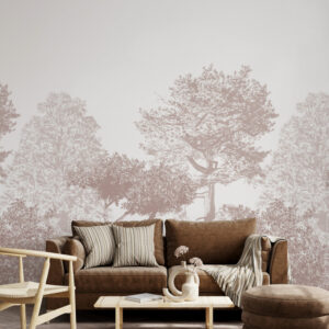 Hua Trees Mural Wallpaper Brown