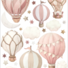 Stickers de Parede Balão de Ar Quente Rosa
